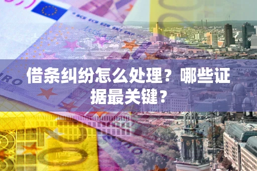 济南借条纠纷怎么处理？哪些证据最关键？
